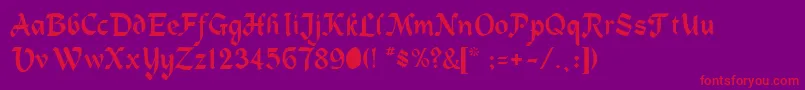 HeidelbergRegular-Schriftart – Rote Schriften auf violettem Hintergrund