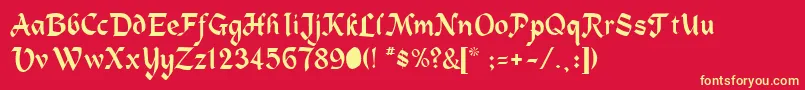 HeidelbergRegular Font – Yellow Fonts on Red Background