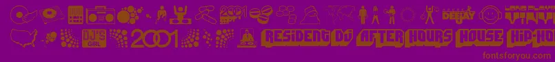 DeejaySupreme Font – Brown Fonts on Purple Background