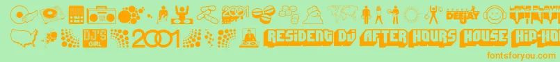 DeejaySupreme Font – Orange Fonts on Green Background