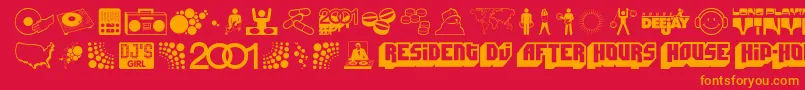 DeejaySupreme Font – Orange Fonts on Red Background