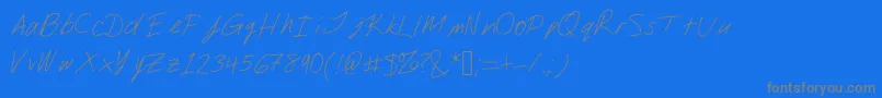 Djsslantserif-Schriftart – Graue Schriften auf blauem Hintergrund