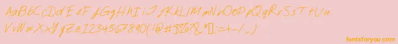 Djsslantserif Font – Orange Fonts on Pink Background