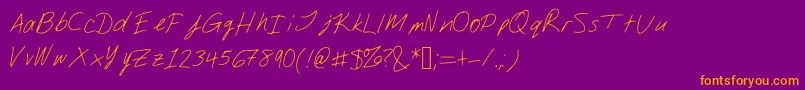Djsslantserif Font – Orange Fonts on Purple Background