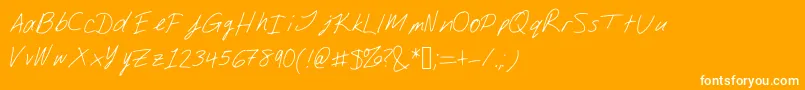Djsslantserif-Schriftart – Weiße Schriften auf orangefarbenem Hintergrund