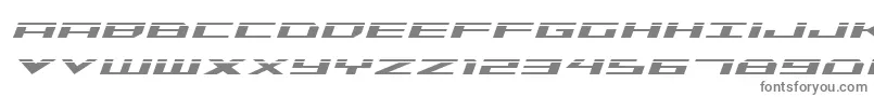 フォントTriremelaserital – 白い背景に灰色の文字