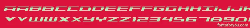 Triremelaserital-Schriftart – Grüne Schriften auf rotem Hintergrund