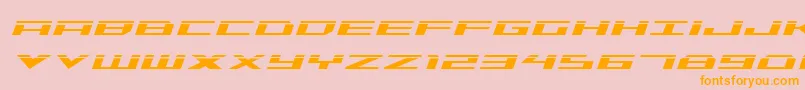 Triremelaserital-Schriftart – Orangefarbene Schriften auf rosa Hintergrund