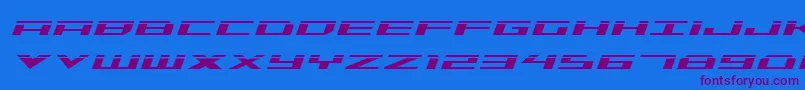 Triremelaserital-Schriftart – Violette Schriften auf blauem Hintergrund