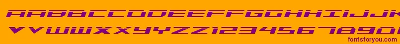 Triremelaserital Font – Purple Fonts on Orange Background