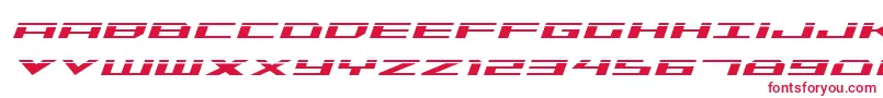 Triremelaserital-Schriftart – Rote Schriften auf weißem Hintergrund