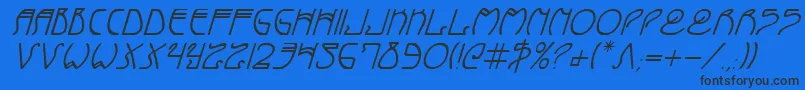 Шрифт CoyoteDecoItalic – чёрные шрифты на синем фоне