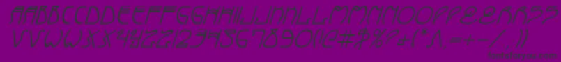 フォントCoyoteDecoItalic – 紫の背景に黒い文字