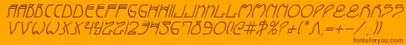 フォントCoyoteDecoItalic – オレンジの背景に茶色のフォント