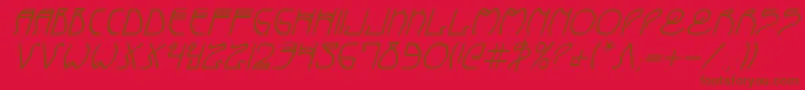Police CoyoteDecoItalic – polices brunes sur fond rouge