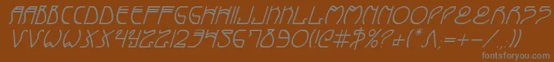 フォントCoyoteDecoItalic – 茶色の背景に灰色の文字