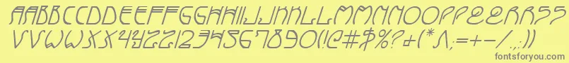 Шрифт CoyoteDecoItalic – серые шрифты на жёлтом фоне