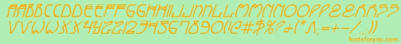 Шрифт CoyoteDecoItalic – оранжевые шрифты на зелёном фоне