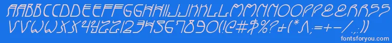 フォントCoyoteDecoItalic – ピンクの文字、青い背景