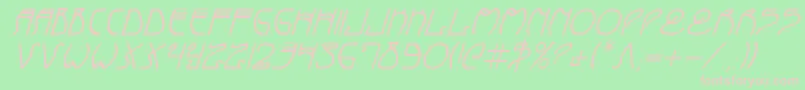 Fonte CoyoteDecoItalic – fontes rosa em um fundo verde