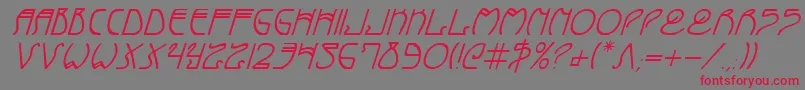 CoyoteDecoItalic Font – Red Fonts on Gray Background