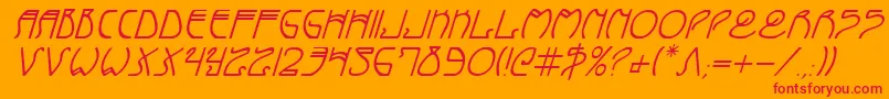 CoyoteDecoItalic Font – Red Fonts on Orange Background