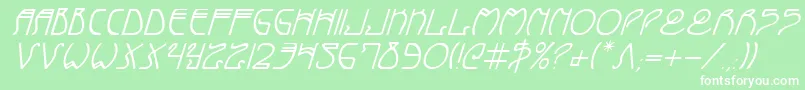 フォントCoyoteDecoItalic – 緑の背景に白い文字