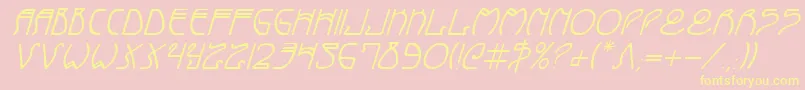 CoyoteDecoItalic Font – Yellow Fonts on Pink Background