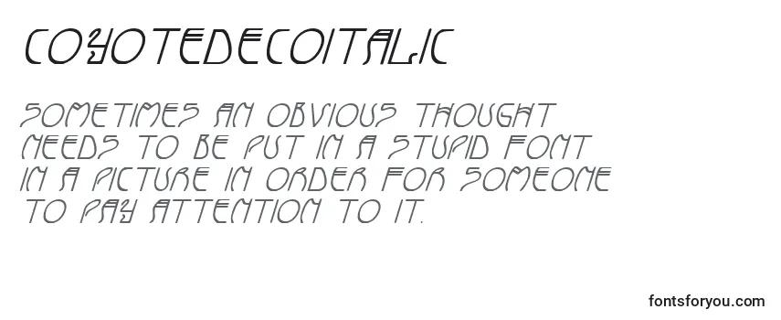 CoyoteDecoItalic Font
