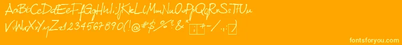 Kubareczny1.2-Schriftart – Gelbe Schriften auf orangefarbenem Hintergrund