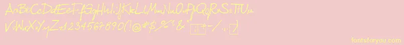 Kubareczny1.2-Schriftart – Gelbe Schriften auf rosa Hintergrund