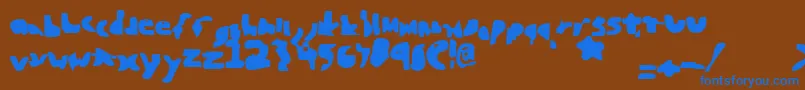 Blunted Font – Blue Fonts on Brown Background