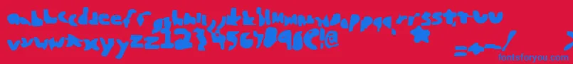 Blunted Font – Blue Fonts on Red Background