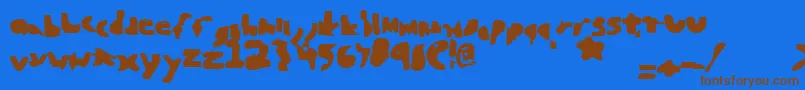 Weitere Informationen zur Blunted-Schriftart Blunted-Schriftart – Braune Schriften auf blauem Hintergrund