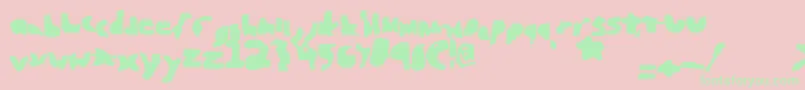 Blunted Font – Green Fonts on Pink Background