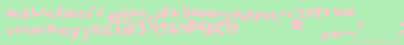 フォントBlunted – 緑の背景にピンクのフォント
