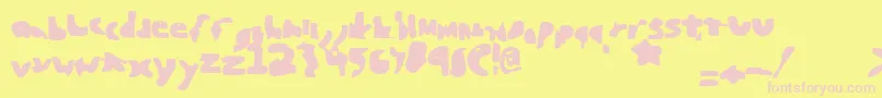 Blunted-Schriftart – Rosa Schriften auf gelbem Hintergrund