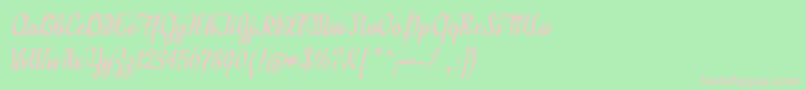 Divina Font – Pink Fonts on Green Background