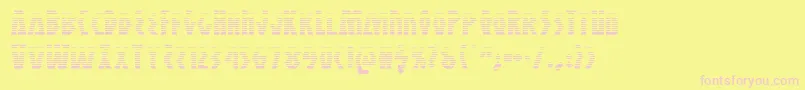 Czcionka Antikytheragrad – różowe czcionki na żółtym tle