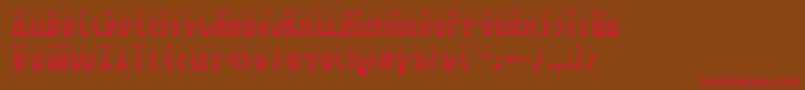 Antikytheragrad-Schriftart – Rote Schriften auf braunem Hintergrund