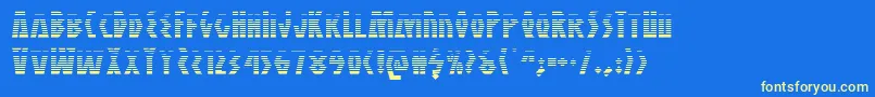 Antikytheragrad Font – Yellow Fonts on Blue Background