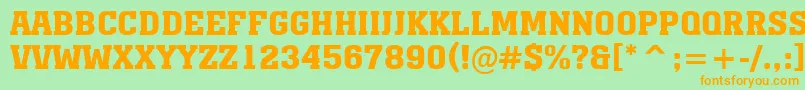AMonumentotitulBold Font – Orange Fonts on Green Background
