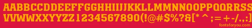 AMonumentotitulBold Font – Orange Fonts on Red Background