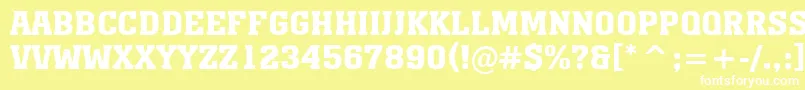 フォントAMonumentotitulBold – 黄色い背景に白い文字