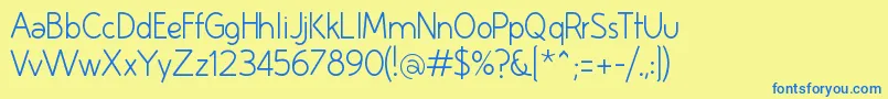 HuelicL Font – Blue Fonts on Yellow Background