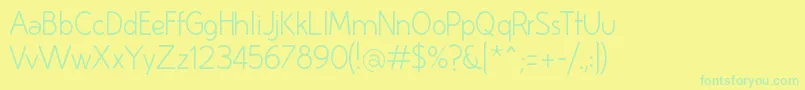 HuelicL Font – Green Fonts on Yellow Background