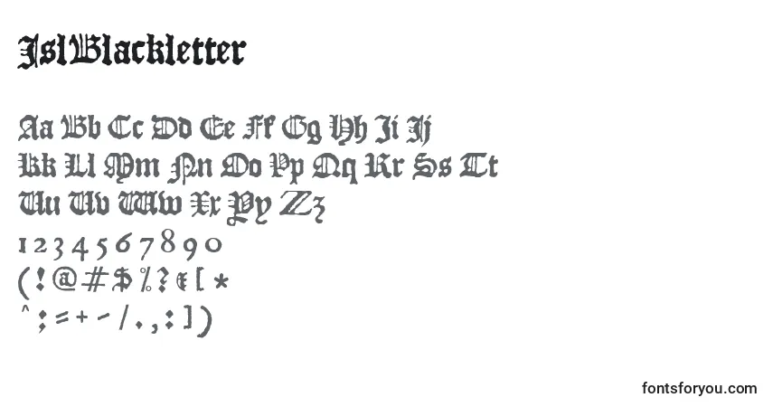 A fonte JslBlackletter – alfabeto, números, caracteres especiais