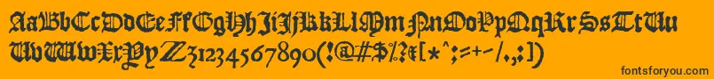 フォントJslBlackletter – 黒い文字のオレンジの背景