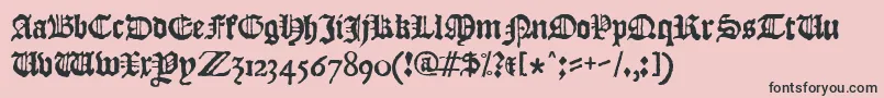 フォントJslBlackletter – ピンクの背景に黒い文字