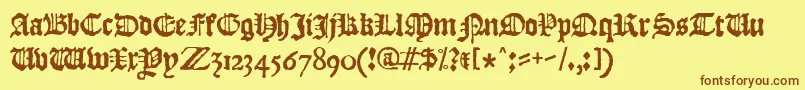 JslBlackletter Font – Brown Fonts on Yellow Background